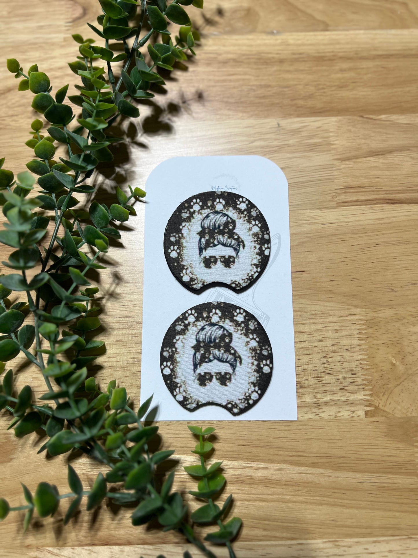 Messy Bun Car Coaster Set