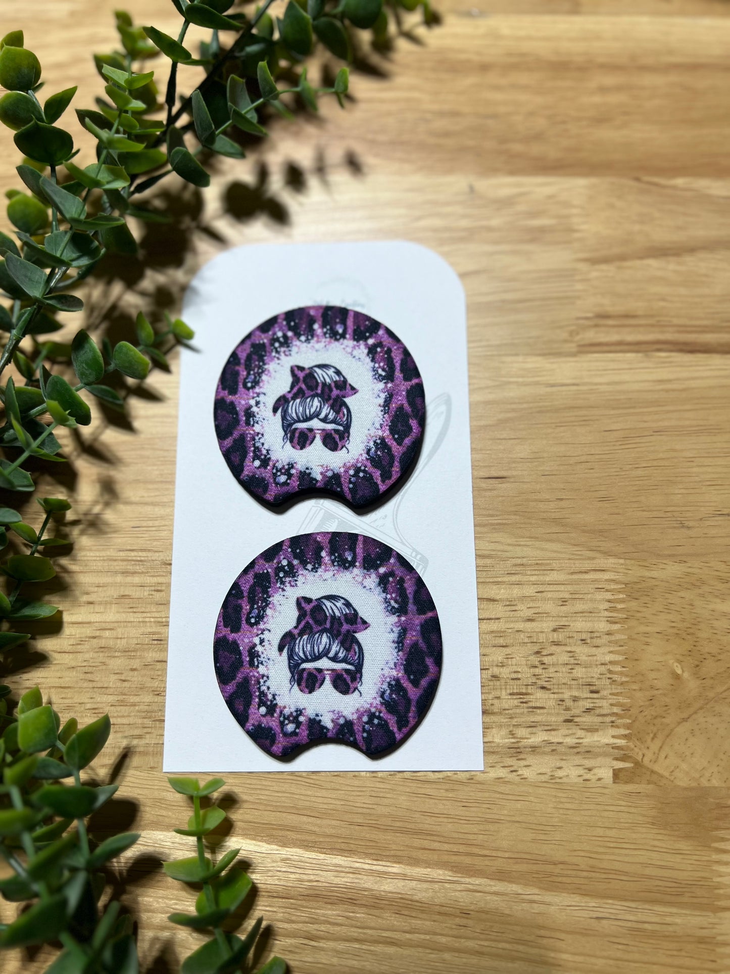 Messy Bun Car Coaster Set