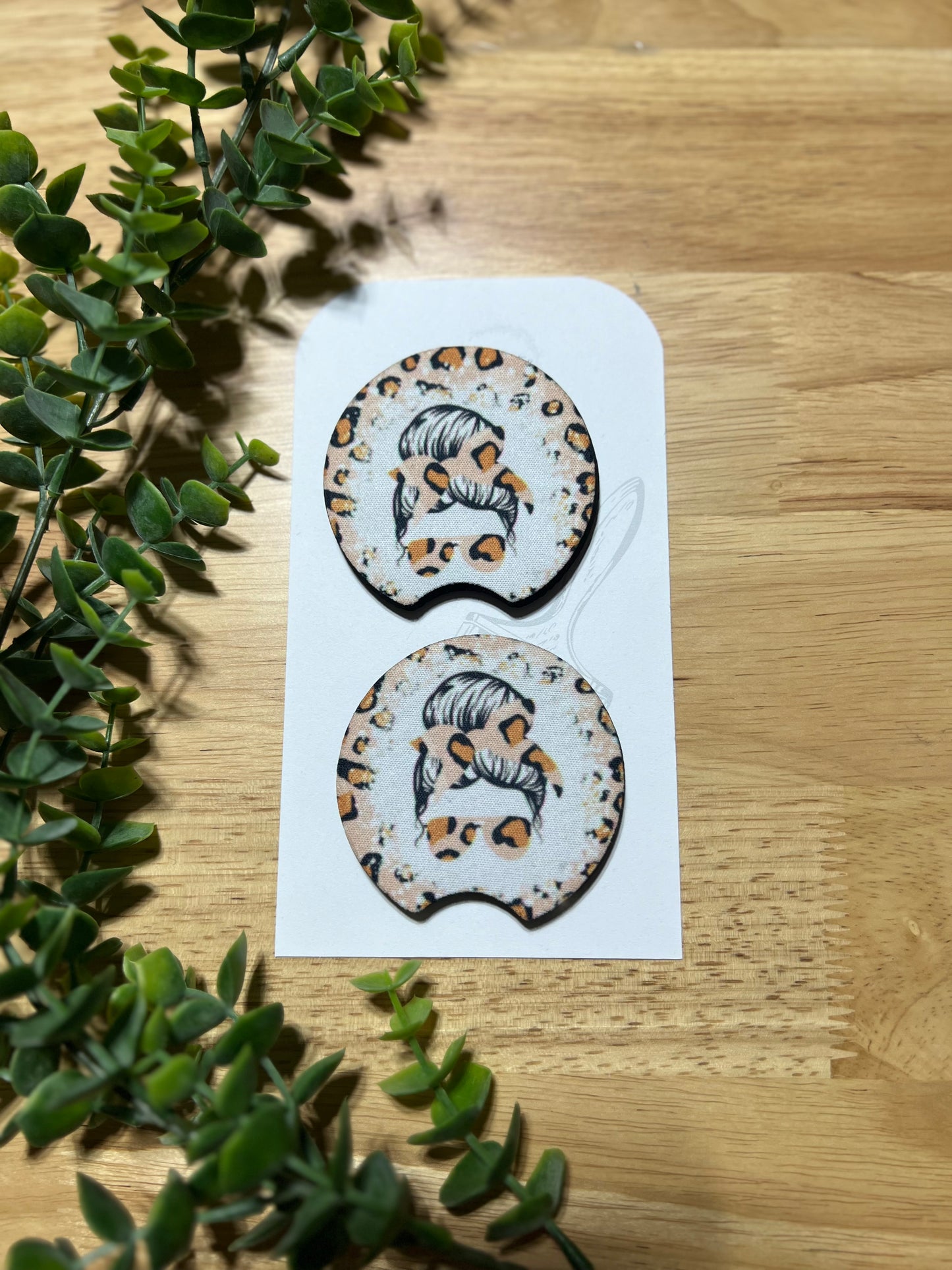 Messy Bun Car Coaster Set