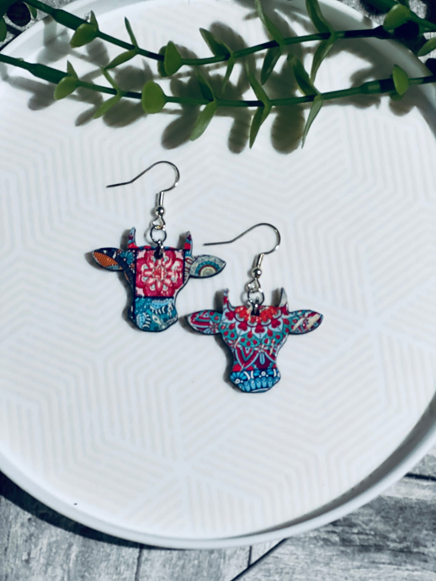 Cowhead Wooden Earrings