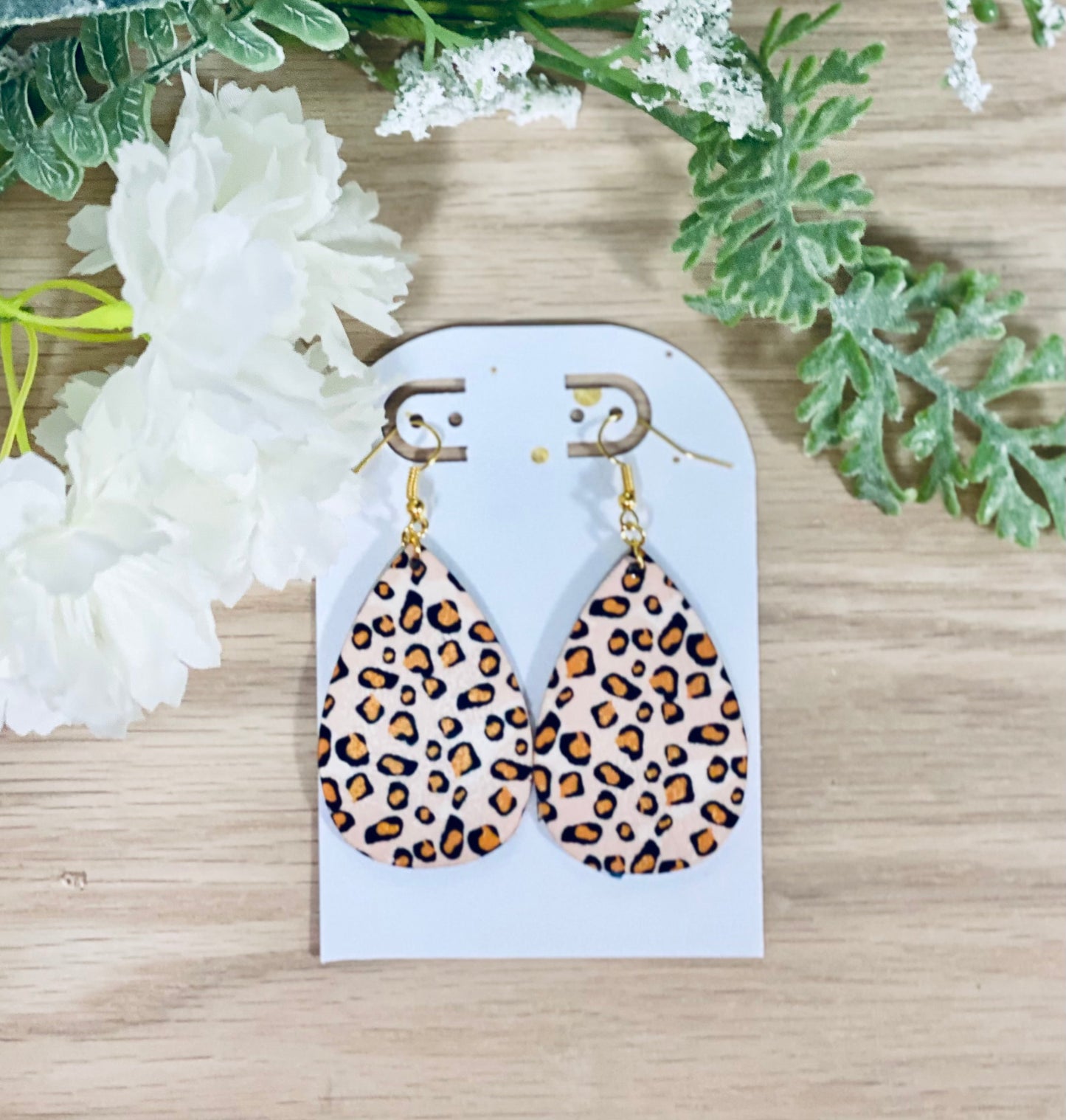 Cheetah Print Wooden Earrings