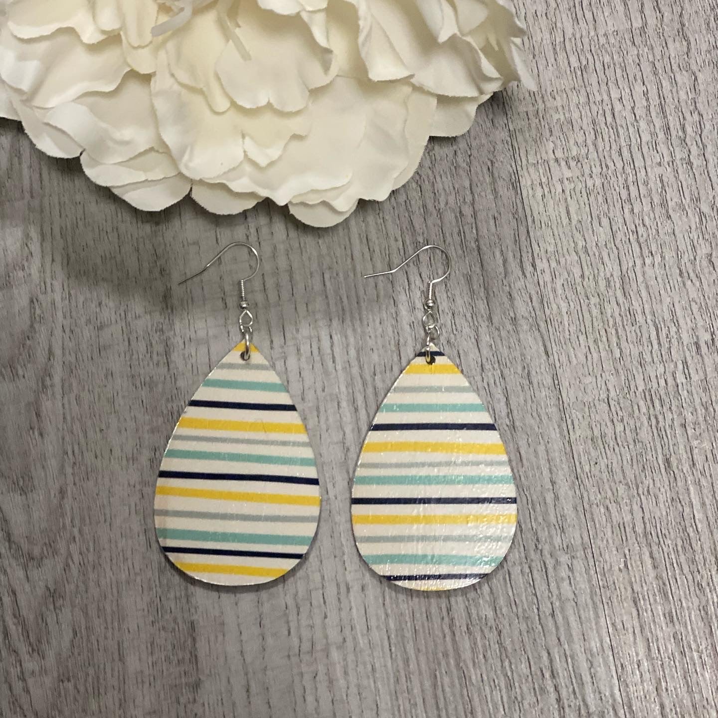 Striped Wooden Earrings