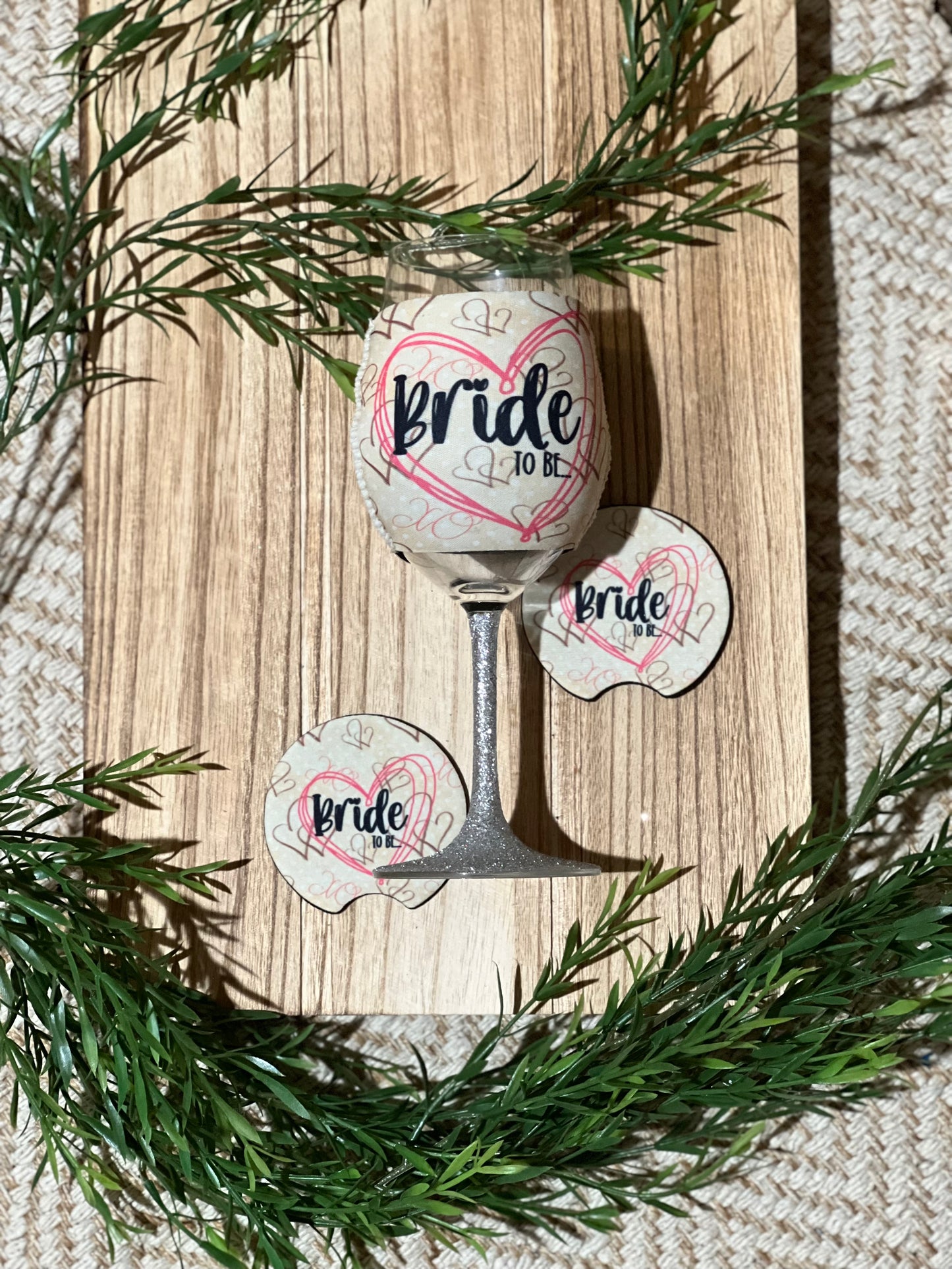 Wine Koozie and Car Coaster Set