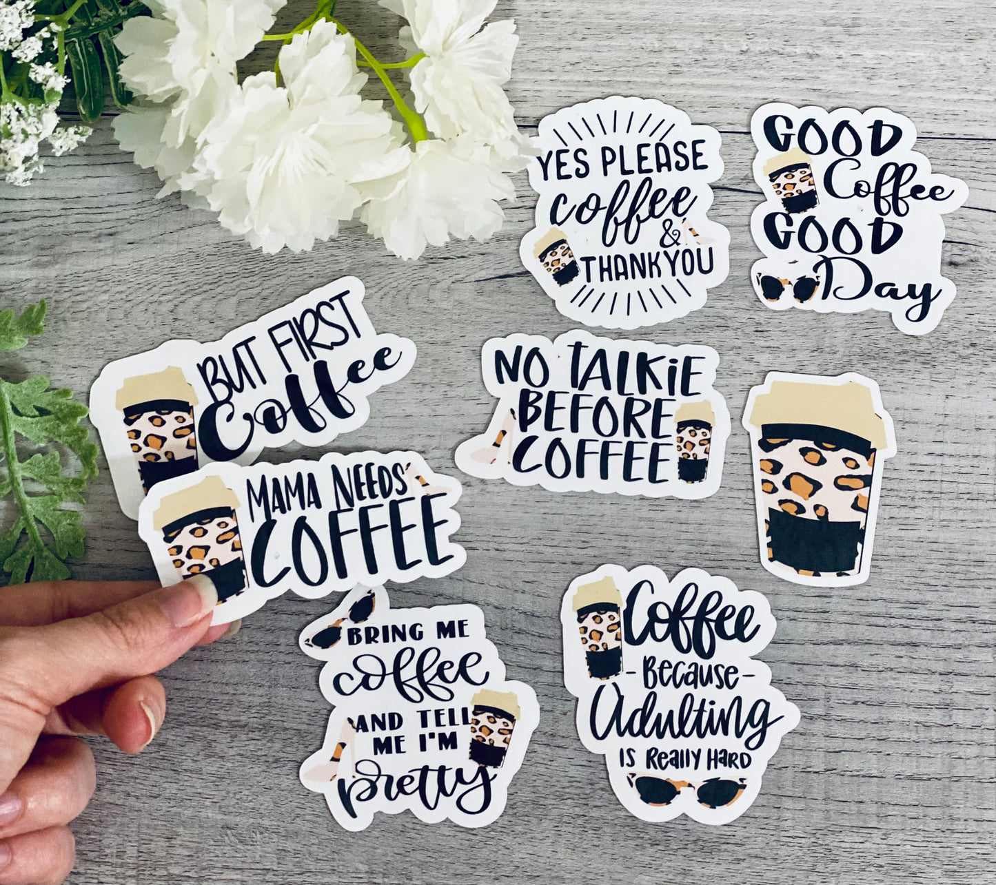Cheetah Print Coffee Stickers