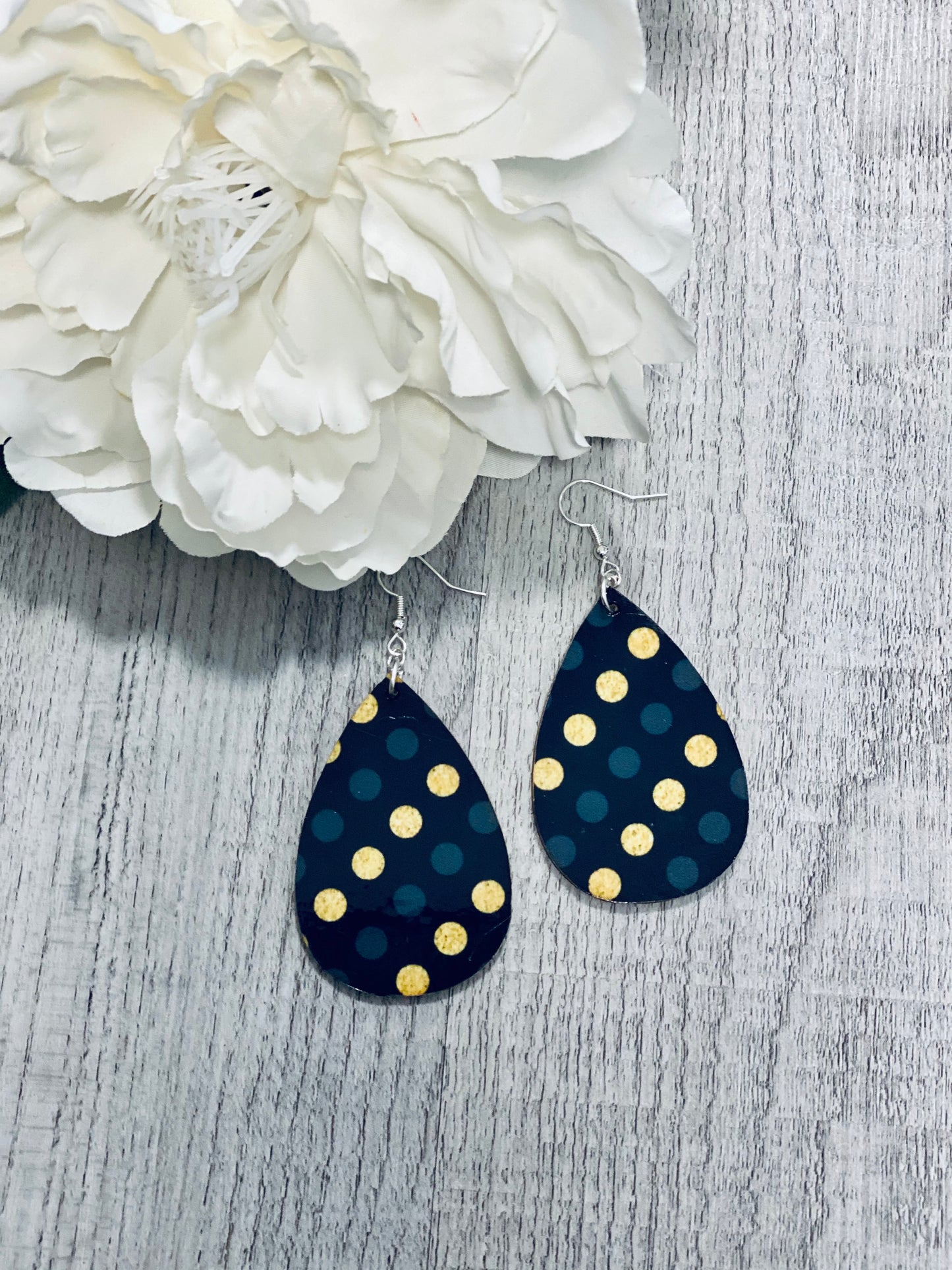Polka Dot Wooden Earrings