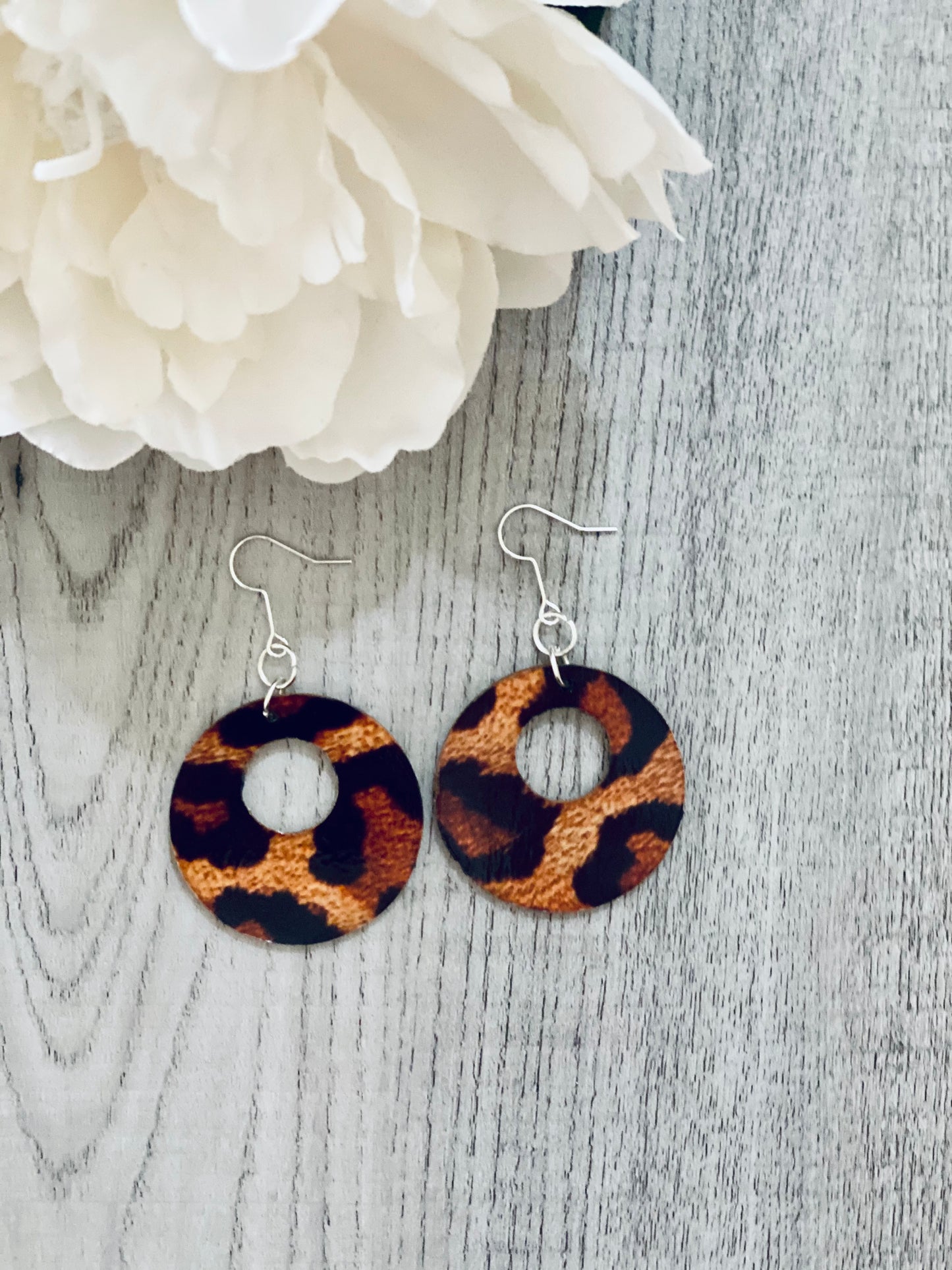 Leopard Wooden Earrings