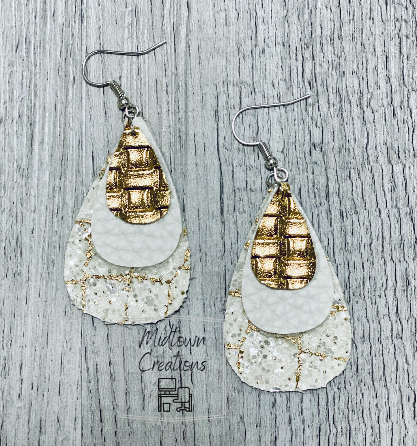 Triple Layer Elegant Edition Leather Earrings