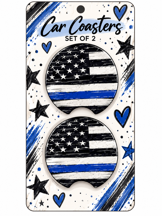 Thin Blue Line Coaster Set