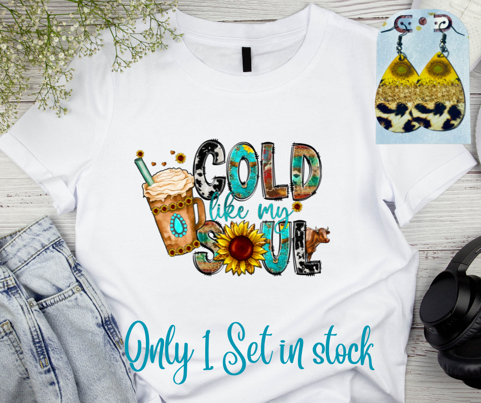 Cold Like My Soul T-Shirt & Earring Set