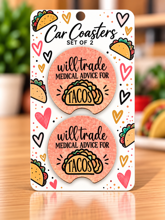 Will Trade for Tacos Coaster Set