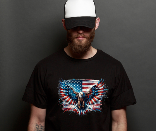 Patriotic Eagle & American Flag T-Shirt