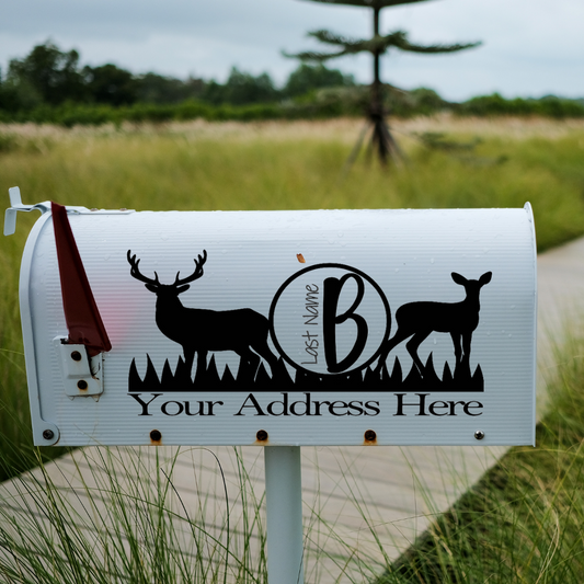 Deer Personalized Mailbox Decal