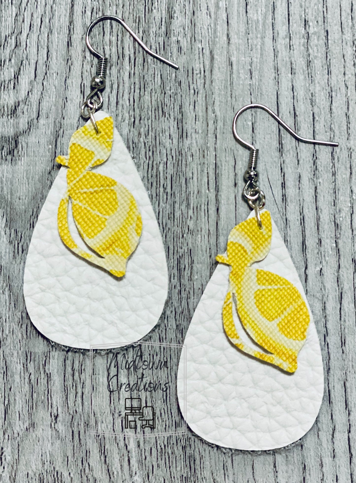 Double Layer Lemon-White Drop Earrings