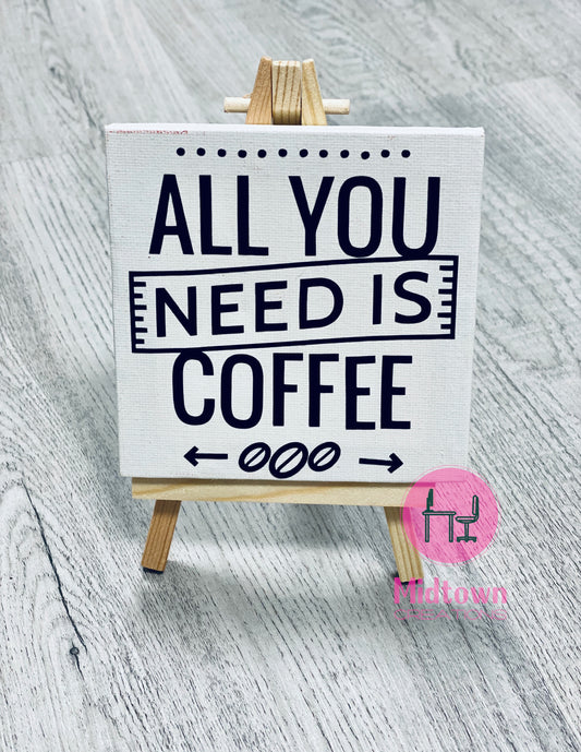 All You Need Is Coffee Mini Canvas